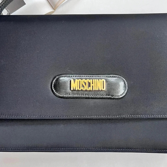 Vintage 90s Moschino Nylon And Leather Crossbody Bag Clutch - Picture 4 of 16